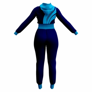 Chándal estampado ecológico personalizable para mujer con Top corto de talla grande para entrenamientos de invierno - Product Image 2