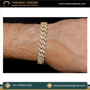 Bracelet tendance en argent 925 plaqué or avec maillons cubains Miami personnalisés, serti de diamants Moissanite 12 mm, style Hip Hop, idéal pour les fêtes et mariages - Product Image 2