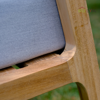 Fauteuil portable en teck massif, design minimaliste, durable, résistant à l'eau, pour usage extérieur, villa, école, parc