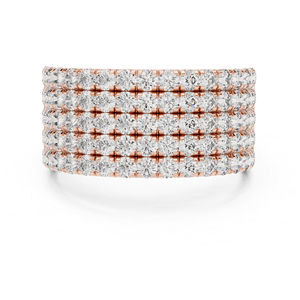 Bague solitaire en or rose 14 carats avec diamant rond de laboratoire pour femmes |   Nouveau diamant cultivé - Product Image 1