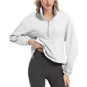 Sudadera Corta con Media Cremallera para Mujer, Transpirable, de Manga Larga, Diseño Profesional para Gimnasio, Ropa Deportiva Moderna - Product Image 4