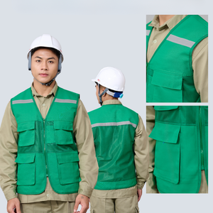HighVisibility Reflective WorkwearSafetyVest 4 Bolsillos Poliéster MenUniformes Precio bajo FastShipping ConstructionGear - Product Image 4