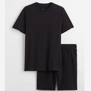 Ensemble décontracté d'été 2 pièces de haute qualité pour hommes, t-shirt à manches courtes respirant anti-rides et short pour streetwear - Product Image 3