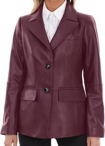 Bouton de veste en cuir pour femmes à manches longues personnalisé de qualité supérieure avec et style décontracté 2025 unisexe - Product Image 6