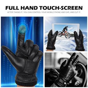 ถุงมือเล่นกีฬาฤดูหนาวของผู้ชายผู้หญิงหนังแกะแท้ซับในผ้าแคชเมียร์ให้ความอบอุ่นสำหรับวิ่งเล่นสกีขับรถ - Product Image 6