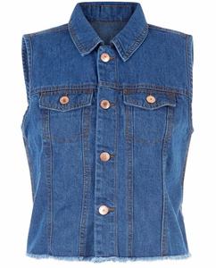 Chaqueta abotonada de mezclilla de LICRA ecológica de tamaño personalizado para mujer, lona de manga corta, lavado con ácido lavado a la piedra - Product Image 5