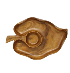 Plateau de service en bois durable pour chips et trempette avec bol à sauce et plateau à collation, plateau à chips et trempette contemporain pour table - Product Image 5