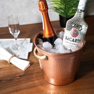 Seau à glace moderne en acier inoxydable à double paroi d'une capacité de 5L de haute qualité pour refroidir les pinces de mariage à vin de Champagne incluses - Product Image 2