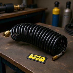 Tuyau d'air spiralé noir Stanley 8 mm x 5 m avec raccords, accessoires et pièces pour outils pneumatiques, modèle 166005XSTN - Product Image 3