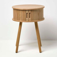 Table de chevet moderne avec rangement en teck massif finition naturelle pour usage intérieur dans les hôtels et les salons