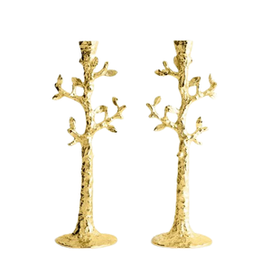 Bougeoirs décoratifs modernes en métal plaqué or pour table à manger Bougeoirs faits à la main en aluminium décoratifs - Product Image 1