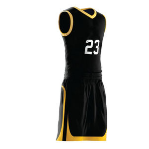 Duradero uniforme de baloncesto de ajuste personalizado de tela transpirable diseñado para la comodidad durante los deportes - Product Image 4