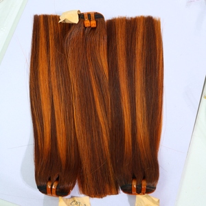 Vente en gros de cheveux vietnamiens vierges non traités lisses de couleur Orange Piano 100% paquets de cheveux humains - Product Image 5