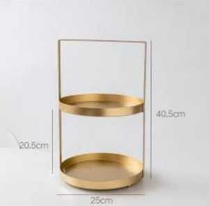 สีดำผงเคลือบรอบเหล็กให้บริการถาดออกแบบคลาสสิกโต๊ะตกแต่งสีดำถาดอาหารถาดที่มีการจัดการ - Product Image 5