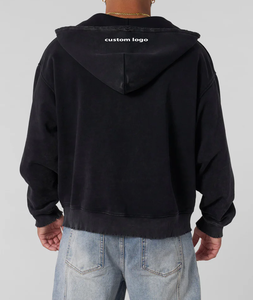 Sudadera con capucha unisex personalizada de 100% algodón pesado de gran tamaño, rizo francés lavado ácido vintage con diseño desgastado por el sol, talla XL - Product Image 2