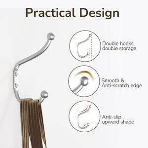 Ganchos de pared cromados rústicos, gancho de abrigo de Metal resistente plateado, rieles colgantes de montaje en pared para ropa - Product Image 2