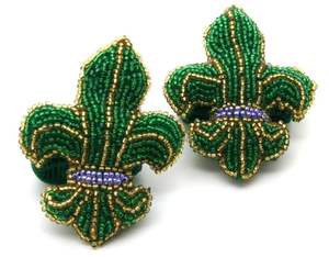 Pendiente de gota colgante de Mardi Gras de moda elegante bordado de cuentas de semillas hecho a mano última joyería de moda para niñas - Product Image 4