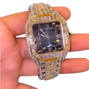 Reloj de Diamantes Cultivados en Laboratorio Totalmente Personalizado de Moda para Hombre, Reloj de Joyería de Diamantes Estilo Hip Hop, Regalo - Product Image 4