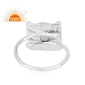 Anillo Apilable de Plata de Ley 925 Oxidada con Perlas Naturales, el Más Vendido, Fabricante de Joyería - Product Image 4