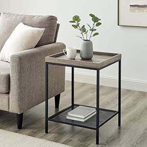 Stylish Side Table <b>Furniture</b> for Home Hotel Restaurant Modern Design Table Living Room <b>Metal</b> Black and Silver Tea & Coffee Table - Product Image 6
