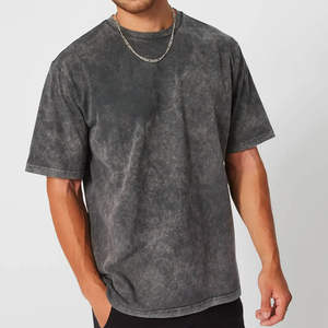 Camiseta al por Mayor con Lavado Ácido para Hombre, Camiseta Extra Grande de Alta Calidad para Hombre, Camiseta Gruesa - Product Image 2