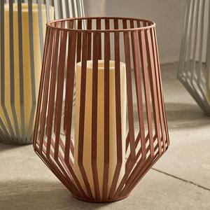 Farol de metal moderno, decoración de farol minimalista, farol para patio exterior, farol de mesa para velas, farol de pie para velas - Product Image 3