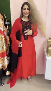 DISEÑADOR FANCY BORDADO TRABAJO TOP LARGO, PENT CON DUPATTA - Product Image 2