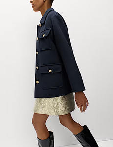 Manteau en laine mélangée pour femmes personnalisé OEM ODM élégant bouton Design mode hiver longue veste vêtements d'extérieur de haute qualité pour les dames - Product Image 3