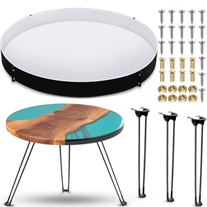 Hermosa mesa auxiliar de hierro de resina redonda, diseño de Color verde dorado, muebles modernos para restaurante, sala de estar, accesorios de decoración - Product Image 5
