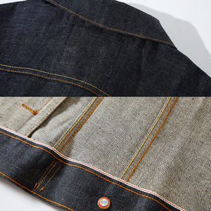 Original Red Selvedge Denim Work Jacket for Men American Casual Style Dark Blue <b>Vintage</b> Slim Thick Jean Jacket Japanese <b>Vintage</b> - Product Image 6