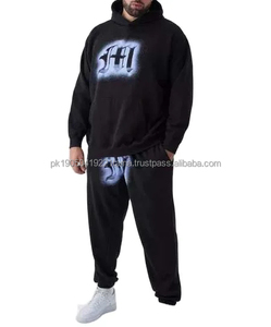 Ensemble de survêtement sportif unisexe coupe-vent et respirant 2026, style streetwear uni, avec logo personnalisé, 2 pièces, jogging, survêtement d'hiver, grande taille, 100% - Product Image 1