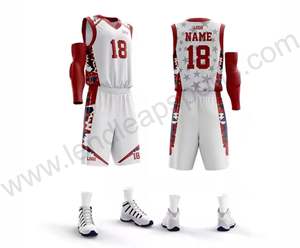 Nouvel arrivage d'uniformes de basket-ball personnalisés avec nom d'équipe 100% polyester uniforme de basket-ball pour hommes impression par sublimation adultes - Product Image 1