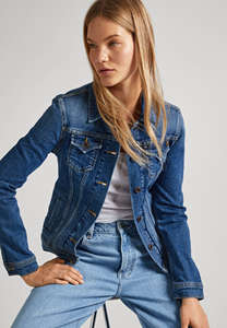 Veste en jean bleu personnalisée pour femme, vente en gros, poches poitrine, fermeture boutonnée, toutes saisons, confortable, respirante, coton écologique - Product Image 3
