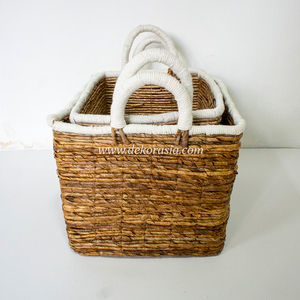 Panier tissé naturel de capacité de 5kg Recta Carton de tissu durable d'amélioration de stockage rectangulaire de conception moderne écologique - Product Image 3