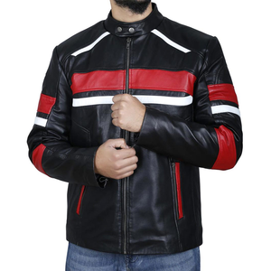 OEM Premium <b>Men</b> <b>s</b> Lambskin Leather for <b>Men</b> Classic <b>Biker</b> Outerwear Slim Fit Design Coated - Product Image 5