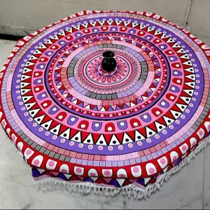 Premium Quality Flower Pattern Soft Cotton Fabric Mandala Wall Hanging Beach Towel Yoga Mats Roundies Picnic Mats at Wholesale