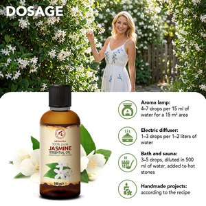 Aromatika Huile Essentielle de Jasmin Doux 100% Pure 100ml, Composé d'Aromathérapie Naturelle, Distillée à la Vapeur, Anti-Vergetures - Product Image 2