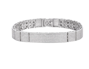 Pulsera de Cadena Cubana de Aleación con Moissanita Plateada de Alta Calidad, Corte Esmeralda, Estilo Hip Hop, Personalizada, para Regalo Unisex - Product Image 3