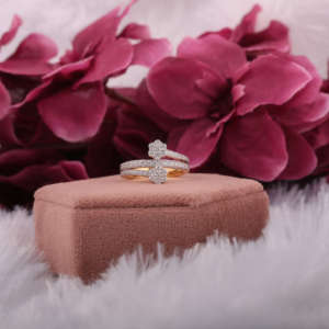 Custom Designed Flower Shape Round Cut 18KT <b>Gold</b> Diamond Full Iced <b>Ring</b> for Her Wedding Surprise Gift New Classic Trendy Style - Product Image 2