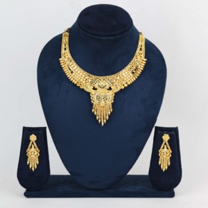 Conjunto de collares microformados chapados en oro, temporada de bodas, joyería tradicional para mujer, chapado en cobre y latón, chapado en oro laminado - Product Image 2