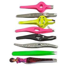 Juego de Pinzas Profesionales de Acero Inoxidable con Punta Inclinada para Depilar Cejas y Uso Estético - Product Image 1