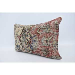 Almohada de lana de retazos Kantha bohemio, cojín decorativo de 16x24 pulgadas, patrón cuadrado Vintage Floral para sala de estar, ropa de cama, suelo - Product Image 4