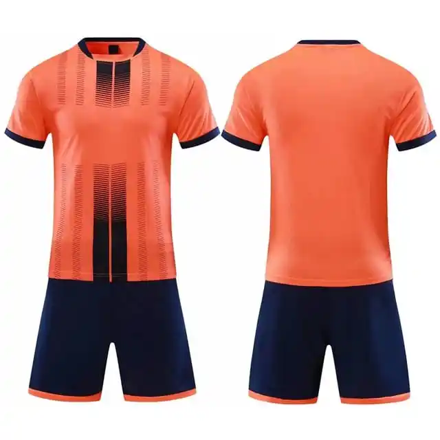 New Season Style No Logo Solid Color Soccer Uniform Customized Cheap Soccer Jersey & Shorts Set with Short Sleeves