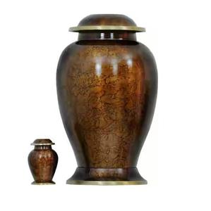 Urna Funeraria de Metal Decorativa de Primera Calidad, Color Marrón, Directo de Fábrica, OEM, Recuerdo para Cenizas Humanas, Urna Conmemorativa para Adultos, al por Mayor. - Product Image 1