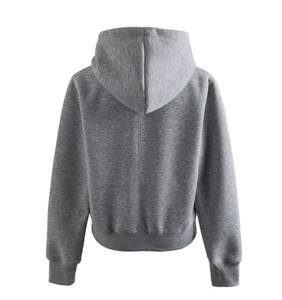 Hombres personalizado Boxy recortada Zip-up sudaderas con capucha de moda Casual 400g algodón francés Terry bordado de gran tamaño de peso pesado - Product Image 4