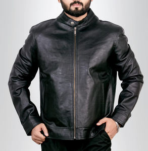 Chaqueta de Invierno de Cuero Genuino para Hombre, Diseño de Diseñador, Venta al por Mayor OEM, Cuello Alto, Logotipo Frontal, Impermeable, Resistente al Viento, Color Personalizado, Ropa Exterior - Product Image 4