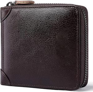 Cartera de Hombre de Microfibra Sintética con Cierre Corto, Diseño Moderno, Logotipo Personalizado, Alta Calidad OEM, Venta al Por Mayor, Bajo MOQ, Impresa con Múltiples Ranuras para Tarjetas - Product Image 1