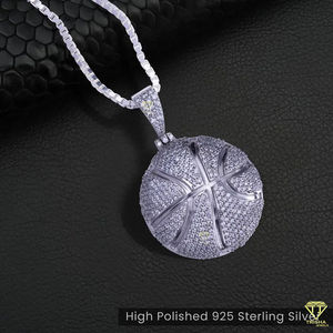 Moissanite Diamant Glacé Basketball pour Hommes Pendentif Boule Hip Hop Bijoux Argent Sterling 925 Cadeau pour Amoureux du Sport - Product Image 4