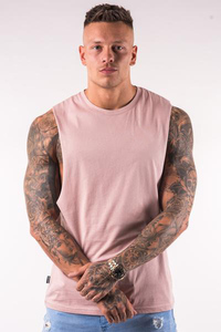 Camisetas sin mangas de nuevo diseño para hombre, camiseta de rapero de ajuste holgado con fondo de angustia, Camiseta de algodón pesado con lavado ácido para hombre - Product Image 5