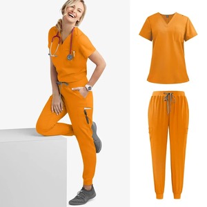 Abrigo de algodón para mujer, ropa de trabajo con cuello redondo para Spa, veterinario, Doctor, conjuntos de uniformes de Hospital para médicos, enfermeras, trabajadores de Spa - Product Image 5